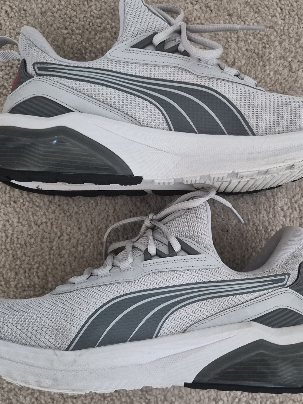 Puma Men’s Light Gray and Dark Gray Mesh Sneakers